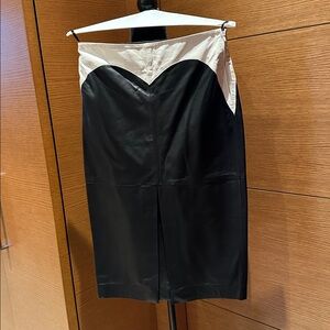 Black and White leather skirt